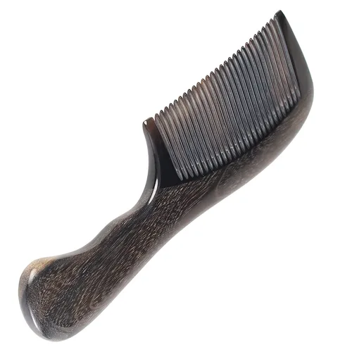 Miniatura 5 de Onedor Peine desenredante para el cabello hecho a mano, 100% natural, madera de chacate preto, antiestática, con aroma a sándalo (diente fino)