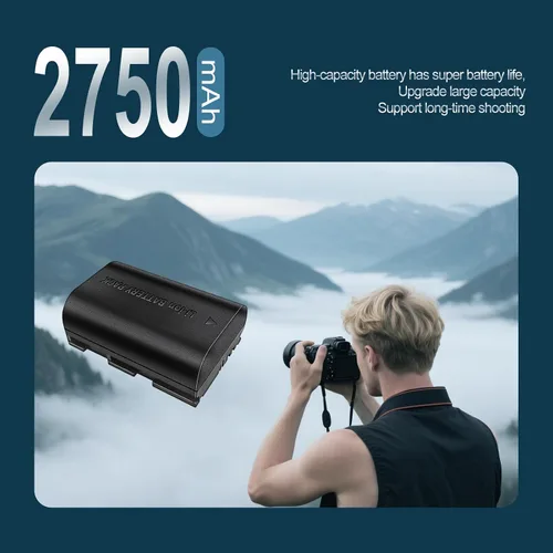 Miniatura 5 de Paquete de 2 baterías de alta capacidad LP-E6/LP-E6N/LP-E6NH de 2750 mAh para Canon EOS R Series (R,R5,R6 Mark II,R5C,R6,R6II,R7), Serie 5D