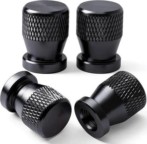 Miniatura 24 de 4 piezas de tapas de válvula de rueda con forma de punta, válvula de rueda de aleación de aluminio con punta, tapas de aire universales a prueba