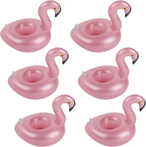 Kleeblatt Flotadores inflables para bebidas de piscina, portavasos flotantes inflables de flamenco para bebidas, flotadores de bebidas para fiestas