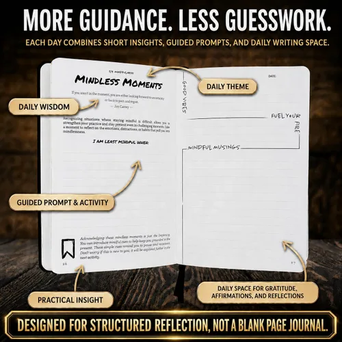 Miniatura 3 de The Vibe Journal Diario guiado de atención plena de 13 semanas para hombres Indicaciones diarias dinámicas, ejercicios prácticos y herramientas
