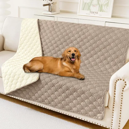 Miniatura 53 de Smiry Funda Impermeable para Cama de Perro, Manta Suave Reversible para Mascotas, Lavable a Prueba de Fugas para Gatos y Perros, Funda para Sofá