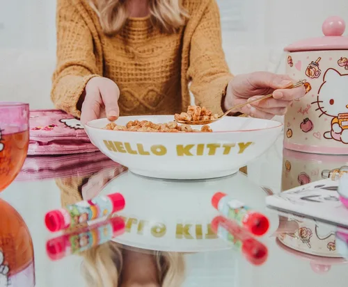 Miniatura 4 de Silver Buffalo Sanrio Hello Kitty Rainbow - Cuenco grande de cerámica de 9 pulgadas para servir pasta, ensalada, cereales