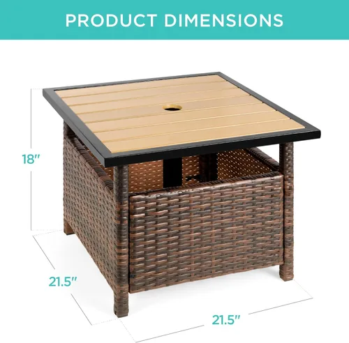 Miniatura 2 de Best Choice Products soporte para sombrilla de patio, muebles de exterior, jardín, alberca Marrón