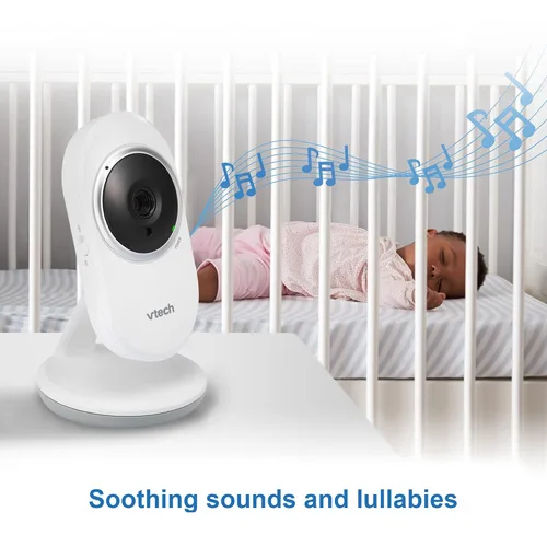Miniatura 12 de VTech VM320 Monitor de bebé, pantalla de 2.4 pulgadas con cámara fija, visión nocturna, sonidos relajantes, conversación de 2 vías, transmisión