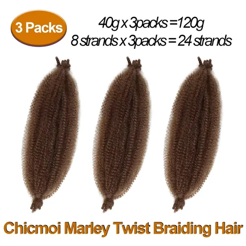 Miniatura 3 de Cabello Afro Twist Elástico de 16 pulgadas, cabello Cuban Twist 30# Marley Twist trenzado, Afro Twist suave, extensiones de cabello sintético rizado