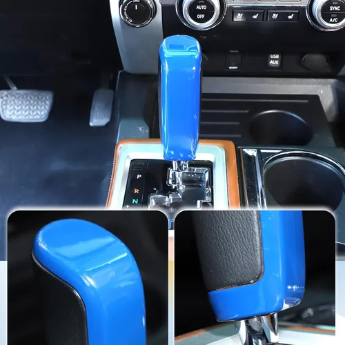 Miniatura 5 de Cubierta de la cabeza de la palanca de cambios de la consola central para Toyota Tundra 2014-2021 accesorios de coche (azul)