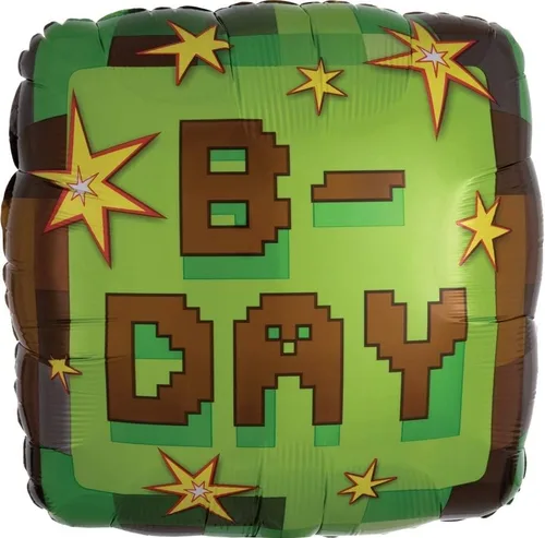 Miniatura 8 de Videojuego 10º cumpleaños suministros Miner Pixelated TNT globo ramo decoraciones