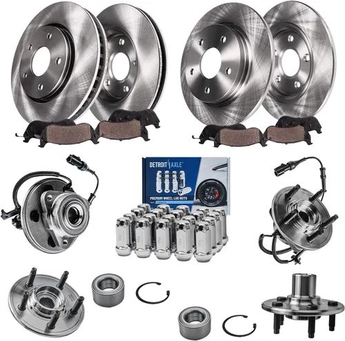 Miniatura 49 de Detroit Axle - Rotores de freno para Jeep Compass 2015-2022 Renegade 2016-2022 Fiat 500X 2016-2022, 2018, 2019, 2020, 2021. Reemplazo de rotores