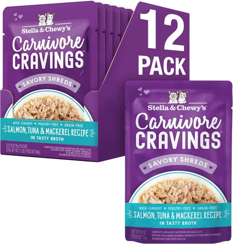 Miniatura 10 de Stella & Chewy's Carnivore Cravings - Alimento húmedo para gatos, bolsas de primera calidad, sin granos, pollo y atún con alto contenido