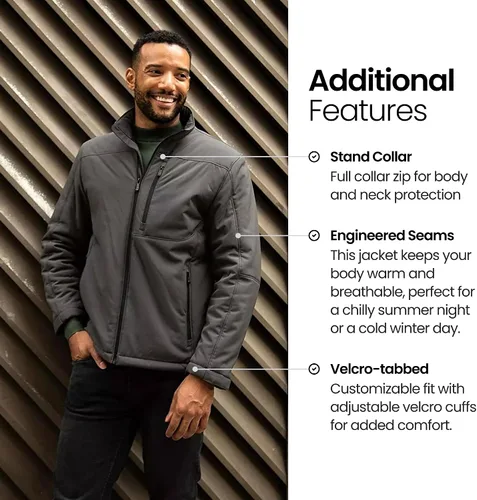 Miniatura 6 de Chaqueta impermeable de peso medio, tela Softshell resistente al agua y al viento, tallas S a 3XL, para hombre