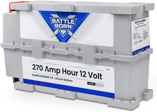 Batería de litio-ión (LiFePO4) de 270Ah 12V para RV, furgoneta, marina, solar y fuera de la red - BMS interno, protección contra altas y bajas