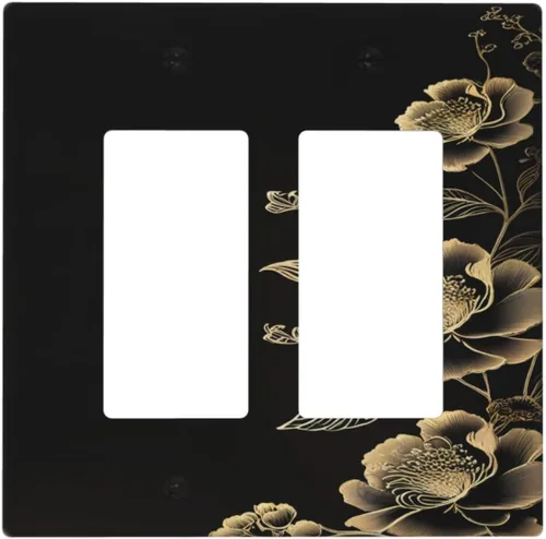 Miniatura 22 de Cubierta decorativa para interruptor de luz de 2 cuadras, 2 orificios, placa de pared eléctrica de 2 agujeros, placa frontal de atenuación