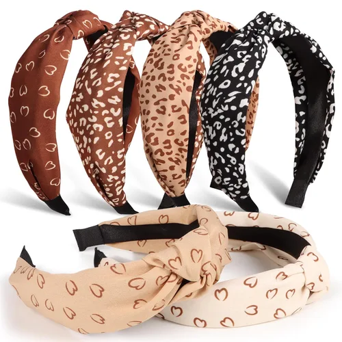 Miniatura 12 de DiyJibb Diademas para Mujeres y Niñas - 6 Piezas Diademas Elegantes con Nudo Superior - Diadema Anudada para Mujeres - Bandas para la Cabeza Anchas