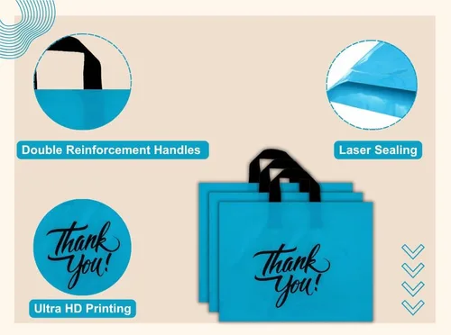 Miniatura 3 de Infinite Pack Bolsas grandes de mercancía de agradecimiento con asa de lazo, bolsa de boutique brillante, refuerzo inferior de 3 pulgadas y 3 mil