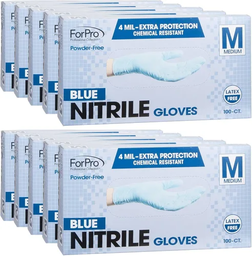 Miniatura 19 de ForPro Disposable Nitrile Gloves, Chemical Resistant, Powder-Free, Latex-Free, Non-Sterile, Food Safe, 4 Mil Negro
