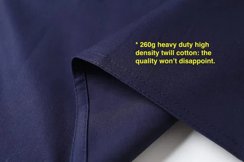 Miniatura 16 de Jeelow Delantal de cocina de algodón o sarga de algodón para hombres y mujeres, ajustable con bolsillos ajustables