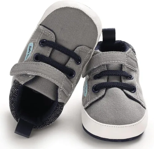 Miniatura 4 de Baby Girl Boy Sneakers Soft Sole First Walking Shoes Toddler High Top Sneakers First Walker Infant Crib Shoes Newborn Baby Canvas Shoes 0-18 Month