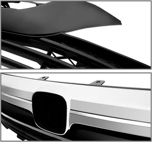 Miniatura 4 de PIT66 Protector de parrilla de parachoques delantero superior e inferior, compatible con Honda CRV 07-09 negro/cromo
