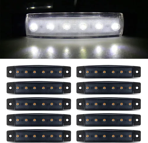 Miniatura 11 de FXC 10x 6 luces LED indicadoras laterales de gálibo para camión, autobús, remolque, luz interior impermeable para barco, luz de popa de cubierta