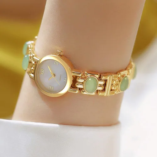 Miniatura 5 de Reloj de pulsera vintage para mujer, reloj de pulsera de cuarzo de acero inoxidable, resistente al agua