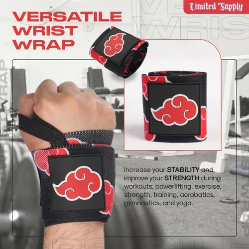 Miniatura 7 de Correas de muñeca de anime de 24" para hombres y mujeres - 1 par cada uno, accesorios de gimnasio que apoyan el levantamiento de pesas y mejoran