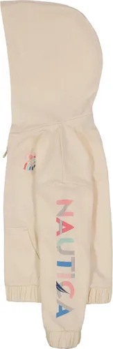Miniatura 2 de Nautica Sudadera con logotipo para niña, sudadera con capucha de forro polar con cremallera frontal completa y bolsillos
