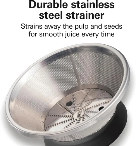Miniatura 6 de Máquina Exprimidora Hamilton Beach HealthSmart, Extractor Centrífugo Compacto, Canal de Alimentación de 2.4 Pulgadas para Frutas y Verduras, Fácil