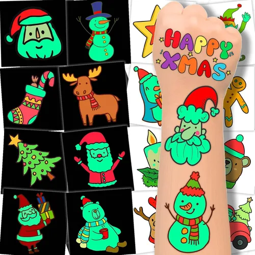 Miniatura 8 de winthrop 240 tatuajes temporales luminosos a granel de Halloween para niños, que brillan en la oscuridad, impermeables, de seguridad, envueltos