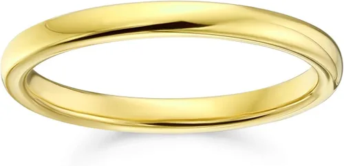 Miniatura 2 de Bling Jewelry Thin Stackable Minimalist Simple Dome Couples Rose Gold Silver Black Plated Titanium 2MM Wedding Band Ring For Men Women