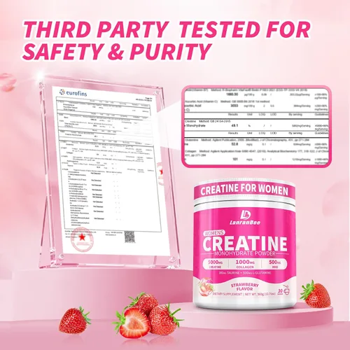 Miniatura 7 de LanranBee Creatina HMB para mujeres, 0.18 oz de creatina micronizada monohidrato en polvo con colágeno suplemento para el entrenamiento para apoyo