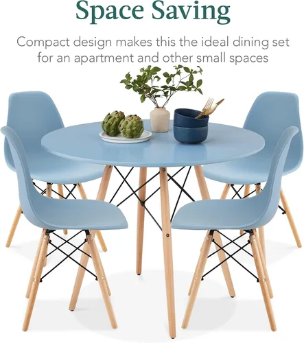Miniatura 6 de Best Choice Products Juego de 5 piezas para comedor, juego compacto de mesa y sillas de estilo moderno de mediados de siglo para el hogar