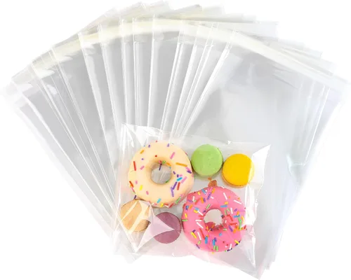 Miniatura 31 de 50 bolsas de celofán transparentes planas de 7" x 12" (A:17.8*A:30.4 cm), bolsas de celofán de polietileno de 2.8 mils para envolver regalos