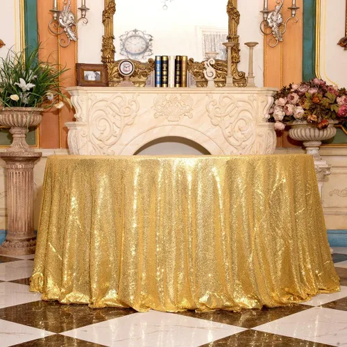 Miniatura 38 de Juya Delight Mantel rectangular de lentejuelas color azul bebé de 50 x 80 pulgadas para fiesta, cena, banquete, festival, boda, aniversario