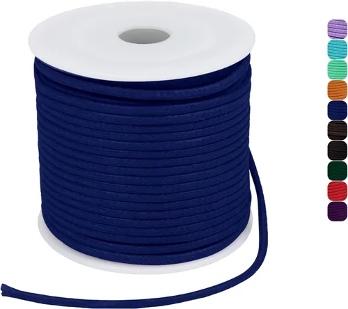 Miniatura 44 de CAMAL Cuerda de cera de 0.069 pulgadas para hacer pulseras, hilo encerado de 23 yardas para joyería y pulsera, cordón encerado para manualidades