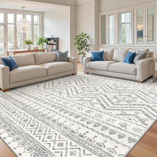 Miniatura 57 de Miukiki Alfombra marroquí lavable de 2 x 3 pies para sala de estar, antideslizante, plegable, grande y suave, para comedor y dormitorio