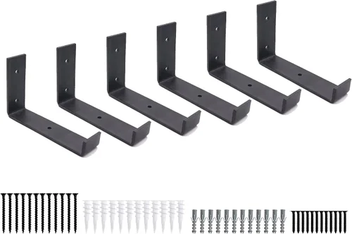 Miniatura 3 de Soportes de estante Paquete de 6 soportes flotantes resistentes de 6.0 pulgadas de largo x 4.0 pulgadas de alto x 1.5 pulgadas de ancho