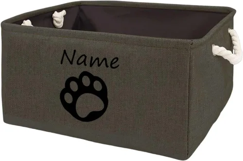 Miniatura 20 de Cesta de almacenamiento de juguetes para perros, plegable, personalizable con diseño de nombre de mascota, organizador para juguetes de perros, F