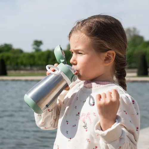 Miniatura 5 de BEABA - Botella de agua para niños con aislamiento de acero inoxidable, termo con boquilla a prueba de derrames y parte superior cerrada, perfecta