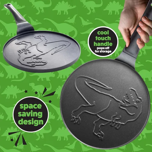 Miniatura 6 de Sartén gigante para panqueques con diseño de dinosaurio, para hacer panqueques gigantes de 10 pulgadas para el desayuno de niños mágicos, decora
