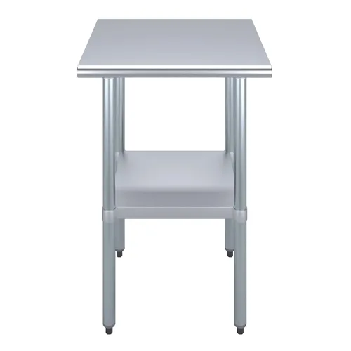 Miniatura 4 de Mesa de trabajo con/sin 4 ruedas ruedas de acero inoxidable mesa de trabajo de preparación de alimentos 24" X 24". Certificado NSF (sin ruedas)