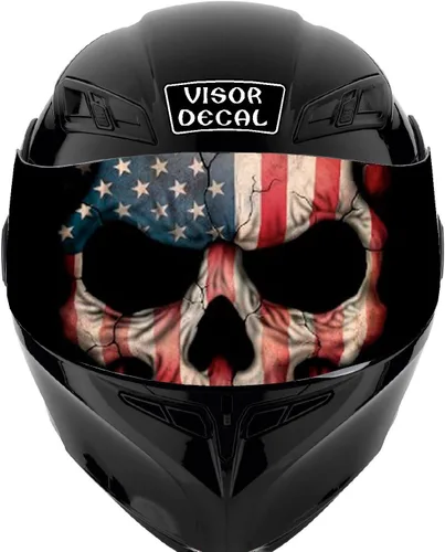 Miniatura 5 de Calcomanía de visera de calavera para casco compatible con: Icon Shoei Bell HJC Scorpion AGV V2 (V25 Skull)