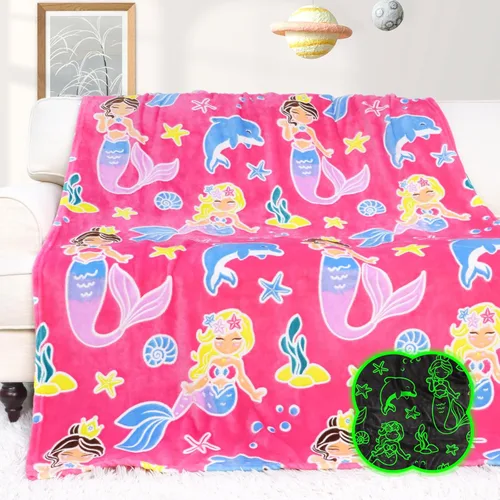 Miniatura 11 de HWING Manta de Gato Negro que Brilla en la Oscuridad - Regalos de Cumpleaños para Niñas Amantes de los Gatos, Mujeres, Adolescentes, Adultos