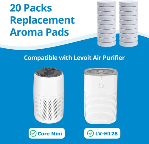 Miniatura 2 de iSingo Paquete de 20 almohadillas aromáticas Core Mini de repuesto para LEVOIT LV-H128 Reemplazo de aceite esencial almohadillas de aromaterapia