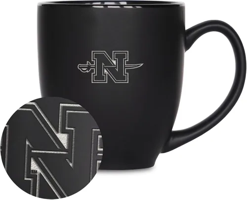 Miniatura 308 de Rico Industries - Taza de cerámica mate negra con grabado láser estándar de 15oz para NCAA (escuelas T & U) - Para bebidas calientes o frías