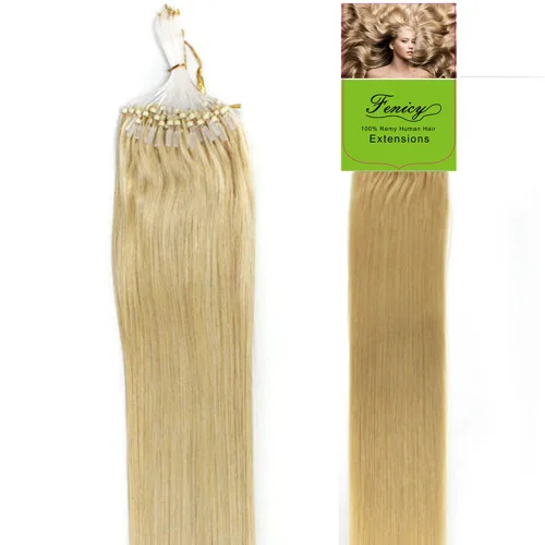 Miniatura 6 de Extensiones de cabello humano Remy, cuentas de micro anillo, punta de bucle, 100S AAAAAA (16 pulgadas, 0.01 oz/s, 10 marrón ceniza)