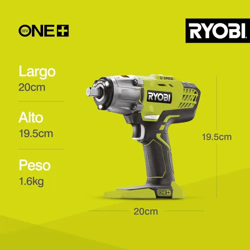 Miniatura 8 de Ryobi R18IW3-0 18V ONE+ Llave de impacto inalámbrica de 3 velocidades (solo cuerpo)