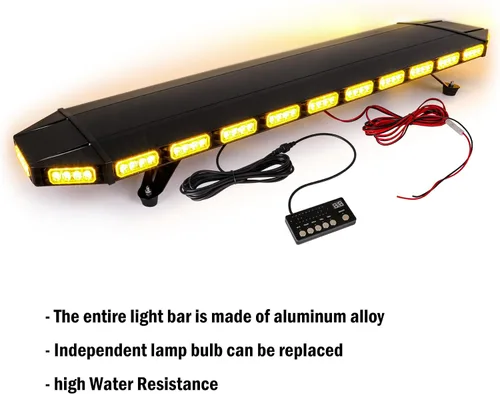 Miniatura 2 de CUMART Barra de luz estroboscópica de advertencia de emergencia de construcción de 48 pulgadas con 104 LED de intensidad extremadamente alta, perfil