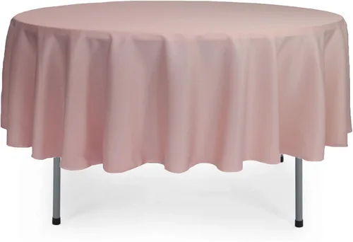 Miniatura 11 de YOUR CHAIR COVERS - Mantel redondo de poliéster prémium de 120 pulgadas - Mantel de lino color champán para mesas redondas estándar
