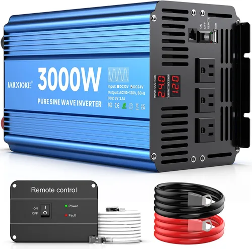 Miniatura 9 de Inversor de potencia de onda sinusoidal pura de 1500 vatios, 12 Vdc a 110 Vdc a 120 Vdc, para sistemas solares domésticos, vehículos recreativos